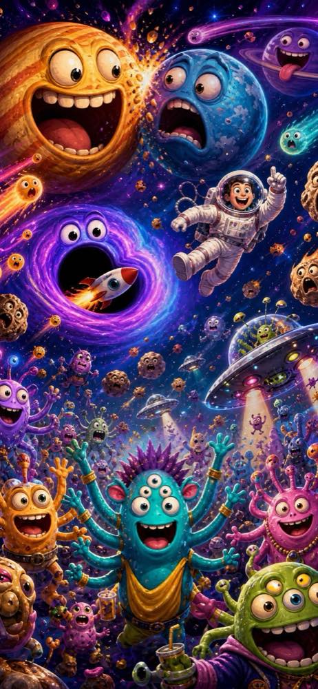 Galaxy and outer space world theme